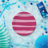 Roze gestreepte wegwerp partij papier Bord (Feest)