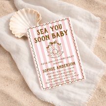 Roze Gestreepte Zee Ziet Je Gauw Baby Baby Shower