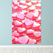 Roze gestrekte canvas print (Insitu (Houten vloer))