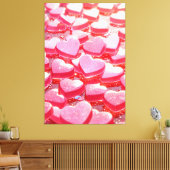 Roze gestrekte canvas print (Insitu (Woonkamer))