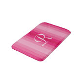 Roze gestremde monogrammen van de Push Bath Mat (Gekanteld)