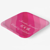 Roze gestripte Borden, 100e verjaardag Papieren Bordje (Gebogen)