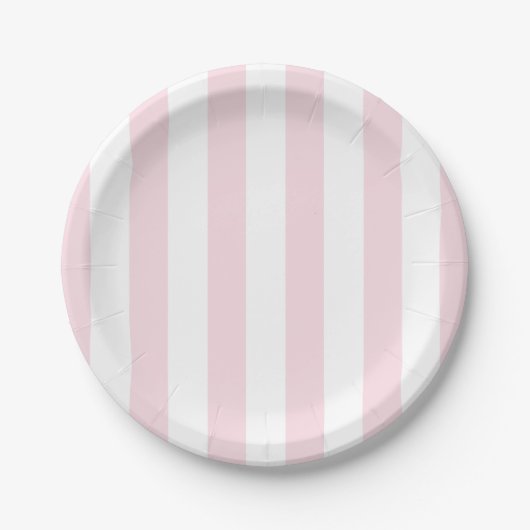 Roze gestripte Borden Papieren Bordje (Voorkant)