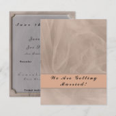 Roze gestructureerde stofdruk - elke kleur save the date (Voorkant / Achterkant)