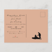 Roze gestructureerde stofprint uitnodiging briefkaart (Achterkant)