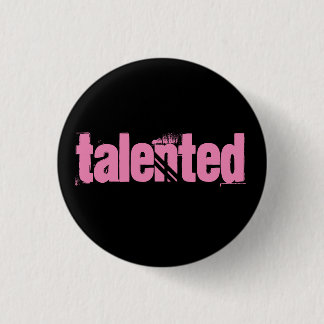 Roze, getalenteerde knop ronde button 3,2 cm