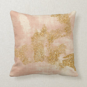 *~* Roze getextureerd goud gekleurd glitter Golden Kussen