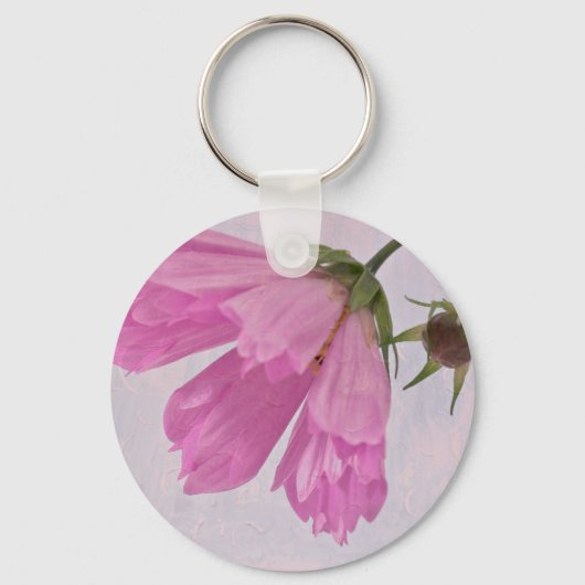 Roze getextureerde Cosmo-ventilator Sleutelhanger (Voorkant)
