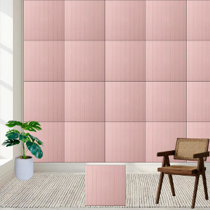 Roze getextureerde Pinstripes Keramische Tegel Tegeltje