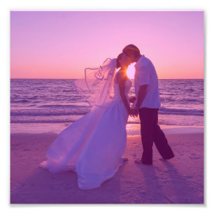 Roze getinte bruiloft 8 "x8" foto afdruk