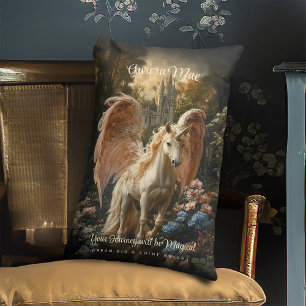 Roze Gevederde Eenhoorn Pegasus Bosmagie Kussen