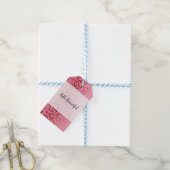 Roze gevlekte luipaard dierenprint cadeaulabel (Met Touw)