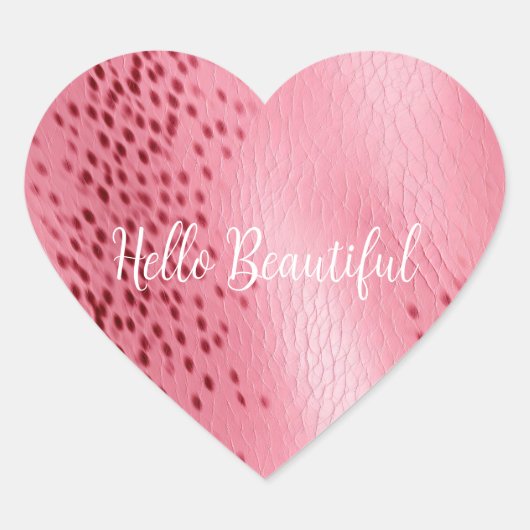 Roze gevlekte luipaard dierenprint hart sticker (Voorkant)