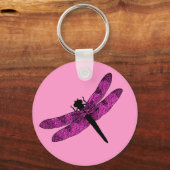 Roze gevleugelde dragonfly sleutelhanger (Voorkant)