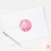 Roze Gevulde Bunny Bookplate Sticker (Envelop)