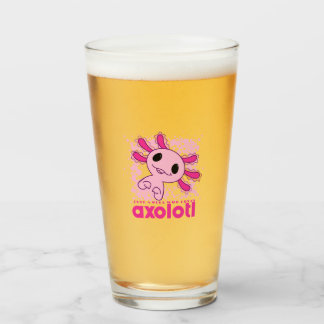 Roze gewoon een meisje dat van Axolotl houdt Glas