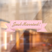 Roze gewoon gehuwde banner raamsticker (Vel 2)