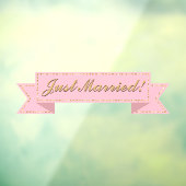 Roze gewoon gehuwde banner raamsticker (Vel 3)