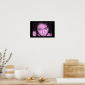 roze gezicht poster (Keuken)