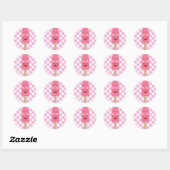Roze gezichtsveld Popsiculair tickers Ronde Sticker (Vel)