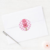 Roze gezichtsveld Popsiculair tickers Ronde Sticker (Envelop)