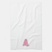 Roze Ghost Halloween Keukenhanddoek (Verticaal)
