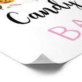 Roze Ghost Halloween Snoep Bar Party Sign Poster (Hoek)