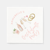 Roze gierig modern cocktailscript bachelorette servet (Voorkant)