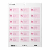 Roze Gift strepen Adres Etiket (Full Sheet)