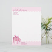Roze Gift strepen Letterhead Gepersonaliseerd Briefhoofd (Staand voorkant)