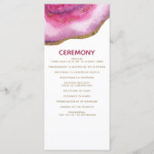 Roze Gilt Agaat Trouwprogramma's Programma (Voorkant)