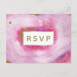 Roze Gilt Agate Wedding Invitting Rsvp Briefkaart