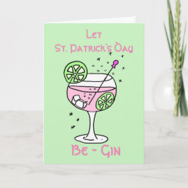 Roze Gin St. Patrick's Day Kaart