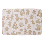 Roze! Ginger brood Kerst Deur Tapijt/Mat Badmat (Voorkant)