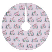 Roze Gingerbread House Decor Kerstboom Rok (Voorkant)