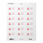 Roze Gingerbread Huis retour adres label (Full Sheet)