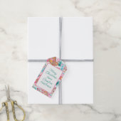 Roze Gingerbread Huizen Gepersonaliseerde Kerstmis Cadeaulabel (Met Touw)