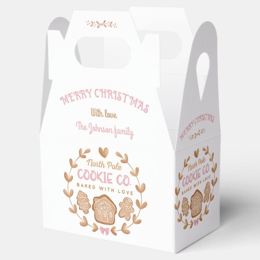 Roze Gingerbread Kerstkoekjes Exchange Naam Bedankdoosjes (Geopend)