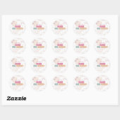 Roze GingerBread Winter Onederland 1e verjaardag Ronde Sticker (Vel)