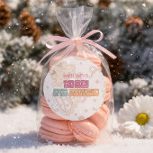 Roze GingerBread Winter Onederland 1e verjaardag Ronde Sticker
