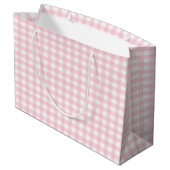 Roze Gingham 1 Large Cadeauzakje (Achterkant Gekanteld)