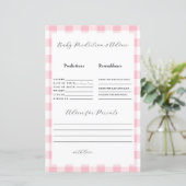 Roze Gingham Baby Predictions (Staand voorkant)