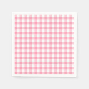 Roze Gingham Baby-Q Barbecue Meisje BBQ Baby Showe Servet