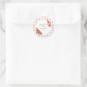 Roze Gingham Baby-Q Sticker (Tas)
