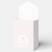 Roze gingham baby shower bedankdoosjes (Geopend)