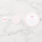 Roze gingham baby shower confetti (Voorkanten)