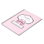 Roze Gingham Baby shower Guest Book- Notitieboek (Linkerzijde)