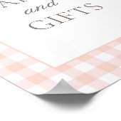 Roze Gingham Baby shower Kaarten en geschenken tek Poster (Hoek)