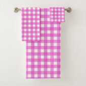 Roze gingham bad handdoek (Insitu)