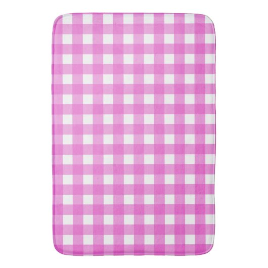 Roze gingham badmat (Voorkant Verticaal)